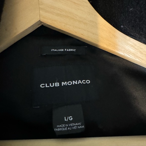 CLUB MONACO HALLI COAT %100 Wool and %100 Leather Trim. size LARGE - Picture 10 of 11